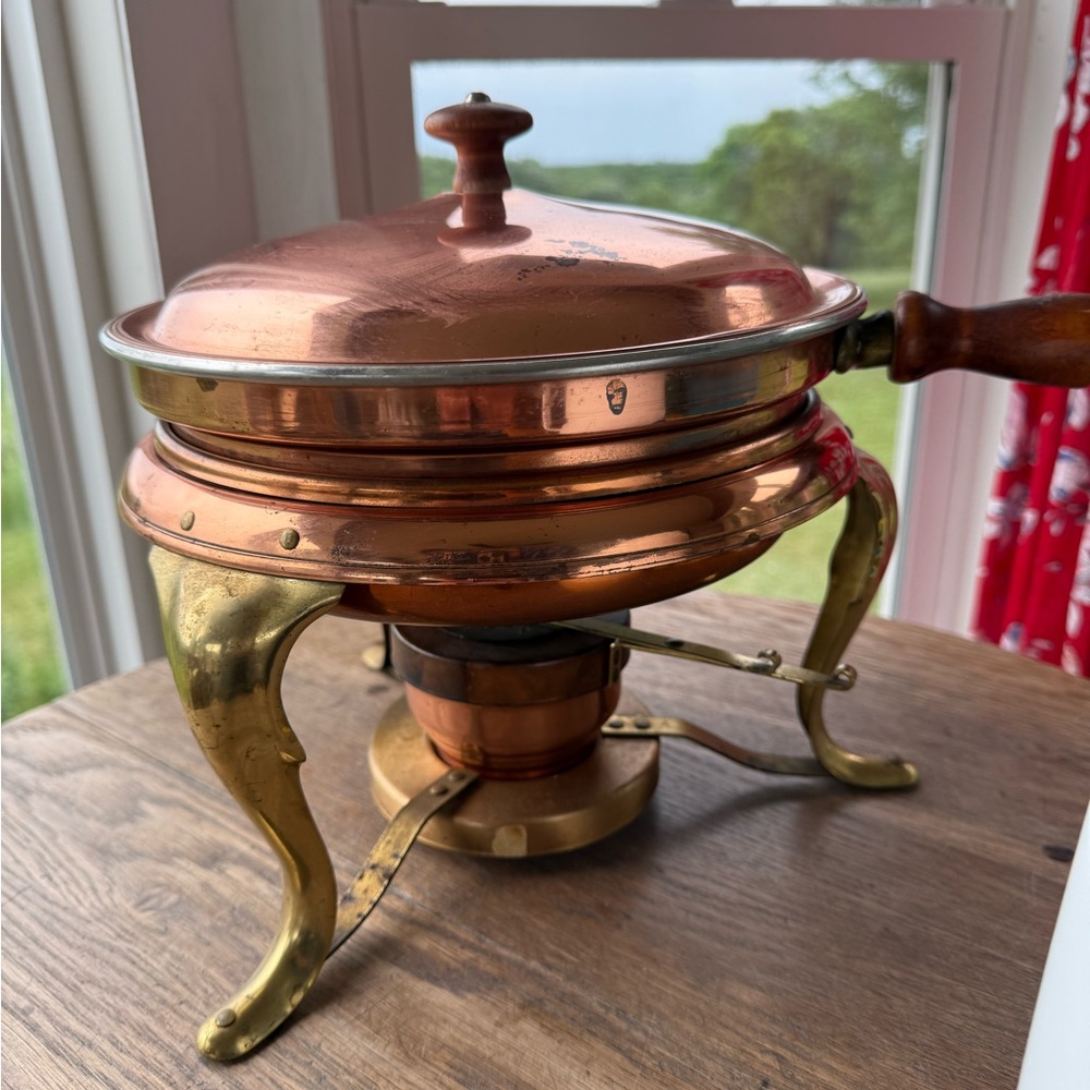 Copper Chafing Fondue Pot Set